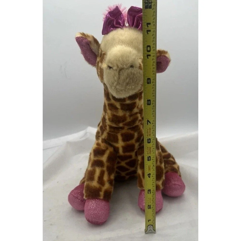 Girlz Nation Giraffe Plush 13” Brown Pink Stuffed Animal Soft Toy